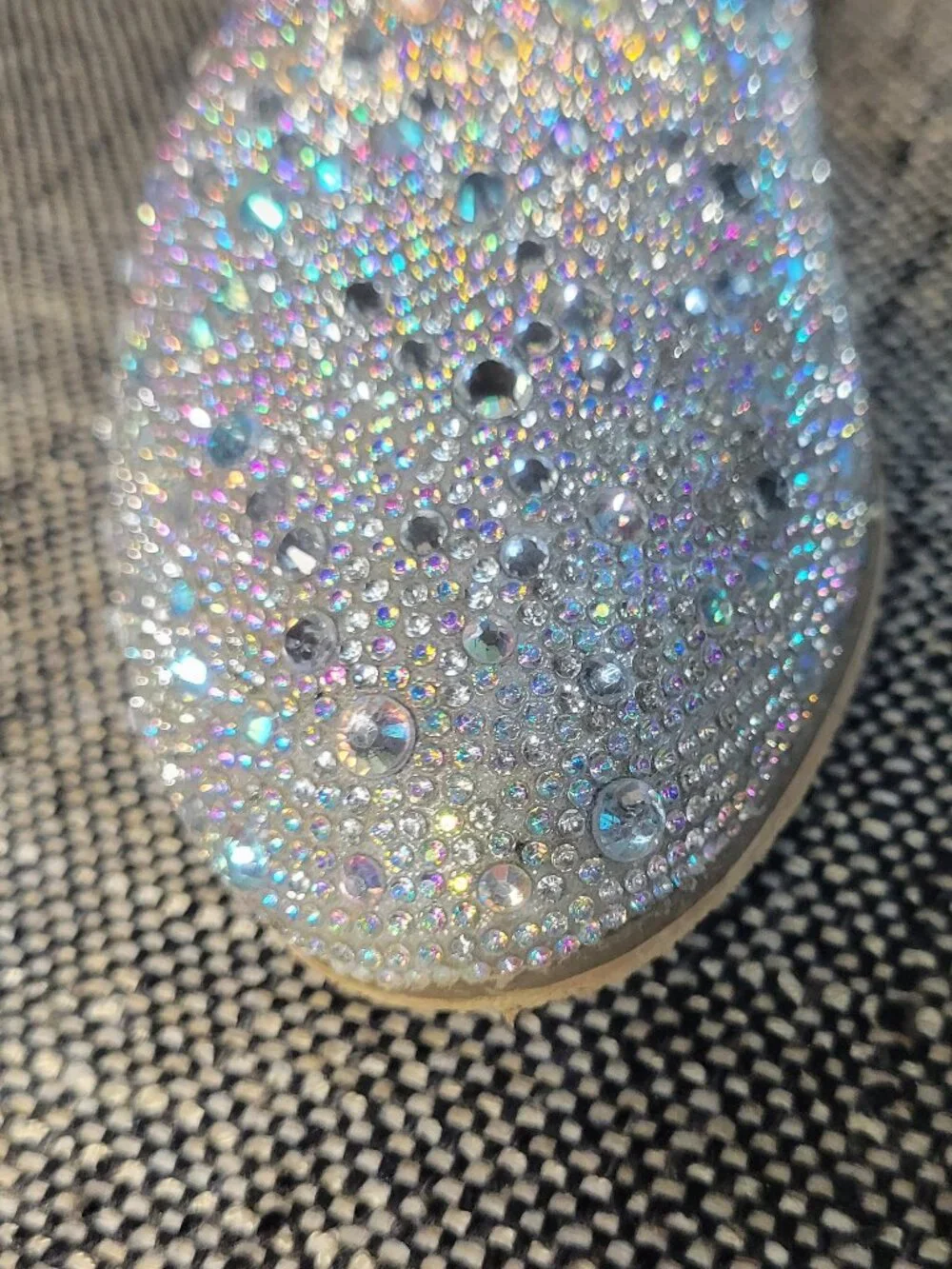 Badgley Mischka Girls Crystal Rhinestone Western Cowboy Boots Silver Size 4